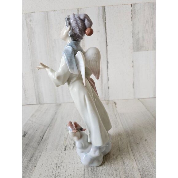 Lladro 6149 Winter boy Angel Bird umbrella Cherub figurine memorial statue - Picture 4 of 11